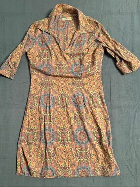 Michelle Parisou Resortwear Paisley Print Multicolored Dress Size Large
